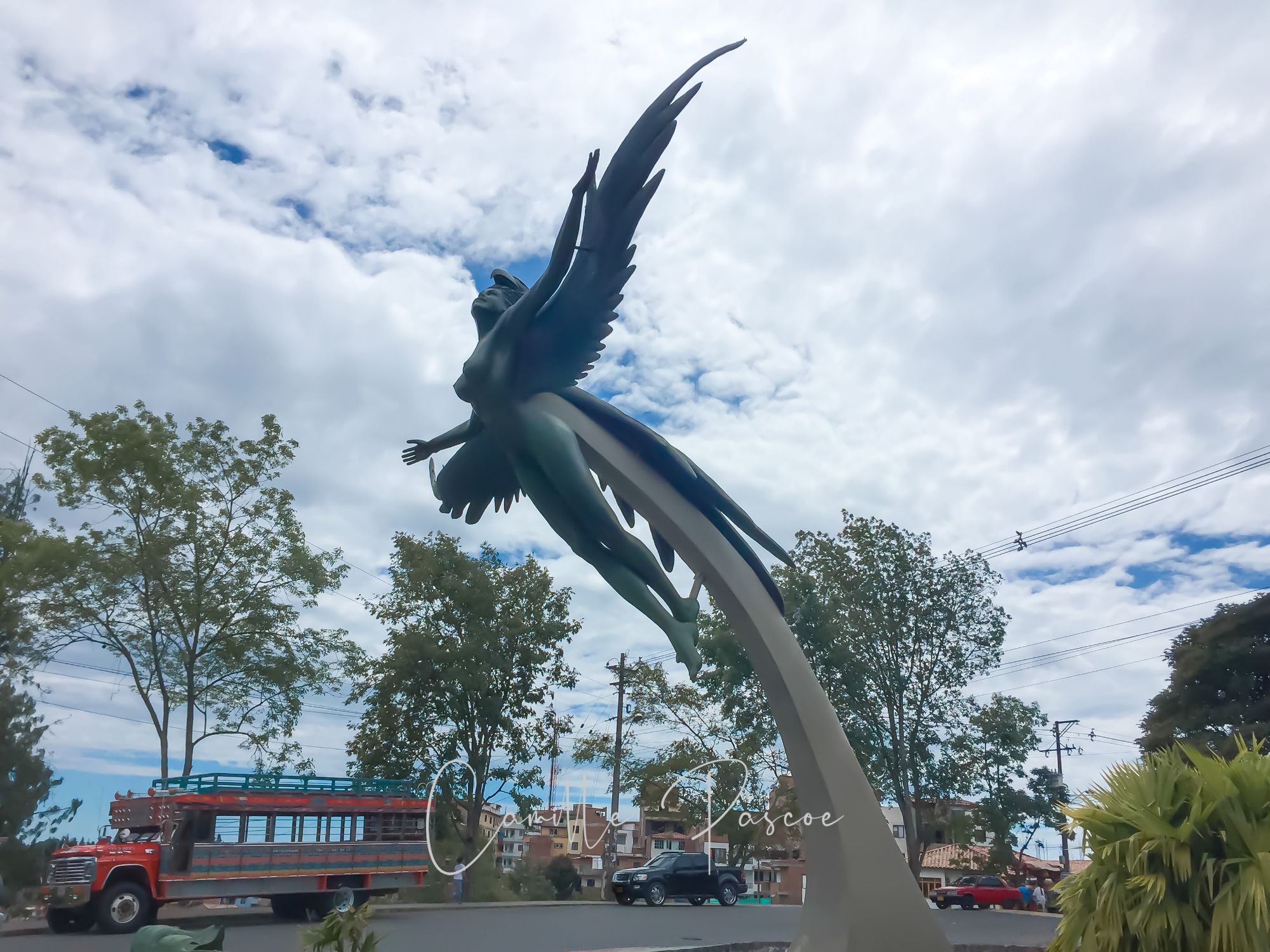 La Fenix De America or The Phoenix Of America: A work of placed at the entrance of El Penol in 2008 to commemorate the 30 year since the rebuilding of the town