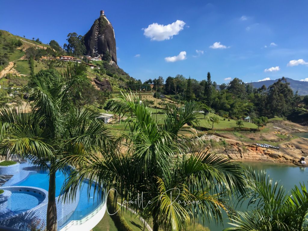 A view of El Penol De Guatape from Hotel Los Recuerdos
