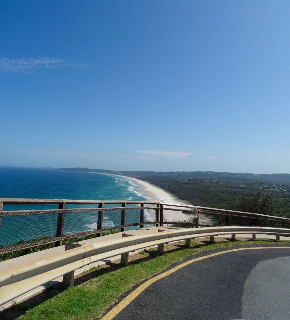 Heading down hill from Byron Bay Lighthouse was a lovely view of Tallow Beach and Broken Head 